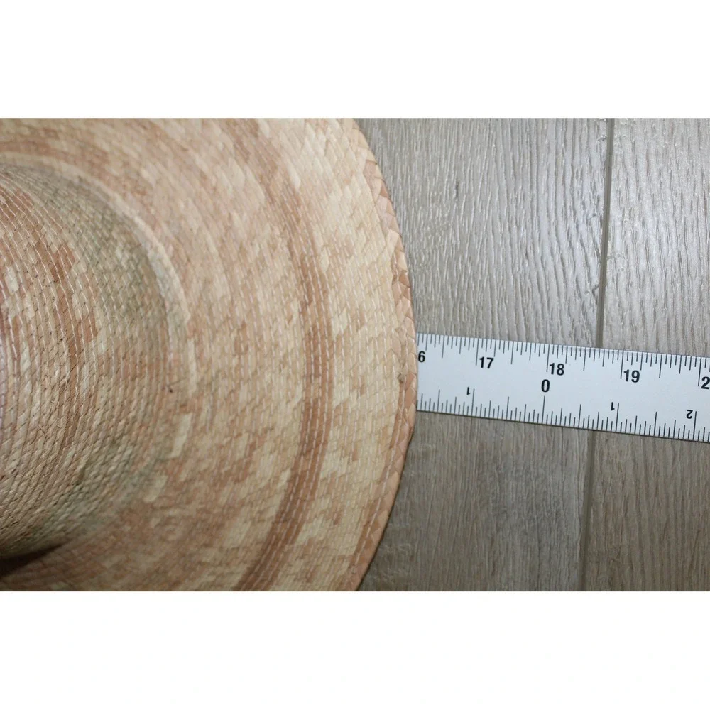 Scala Handmade Mexican Palm Straw Sun Hat Tan Wide Brim Rancher One Size O/S